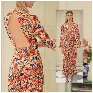 Rixo London Mel Swirl Velvet Floral Dress XS UK8